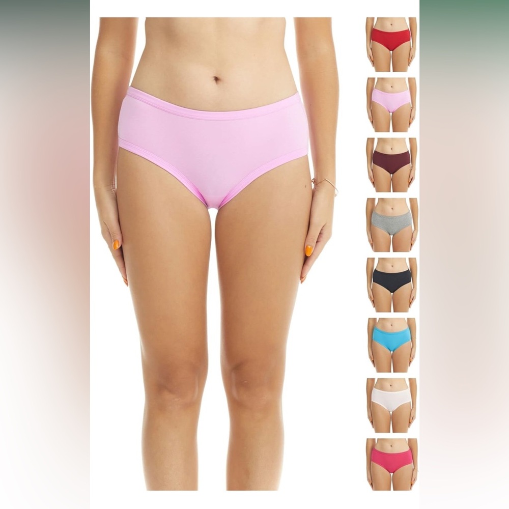 ESTEEZ Women's Breathable Soft Stretch Cotton Underwear Mid-Rise Briefs 6 pairs